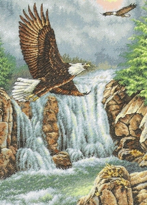 Twee adelaars met waterval Twee adelaars met waterval