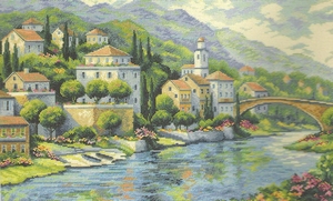 Italiaans stadje aan de rivier Italiaans stadje aan de rivier